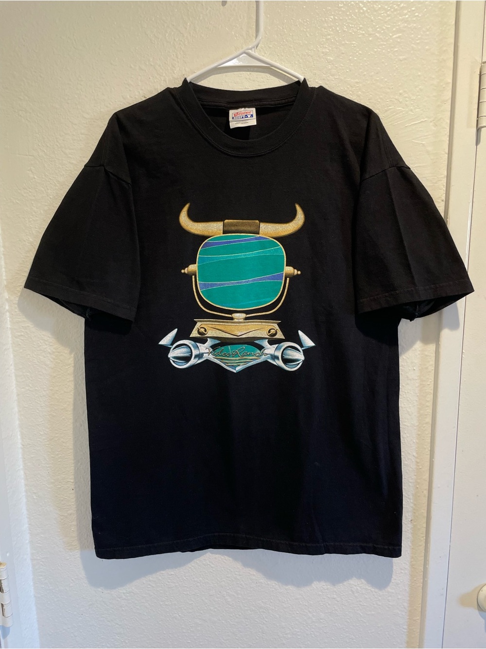 Vintage Hanes Beefy T Video Ranch Michael Nesmith Monkees Promo Shirt L